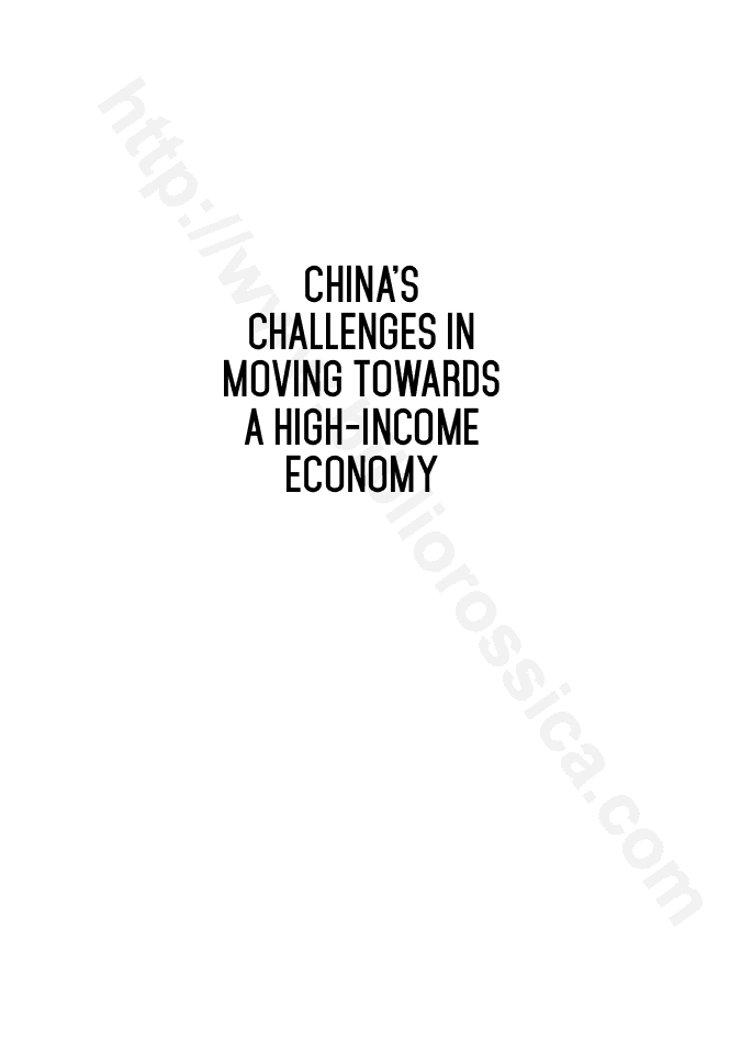 China’s Challenges in Moving towards a High-income Economy