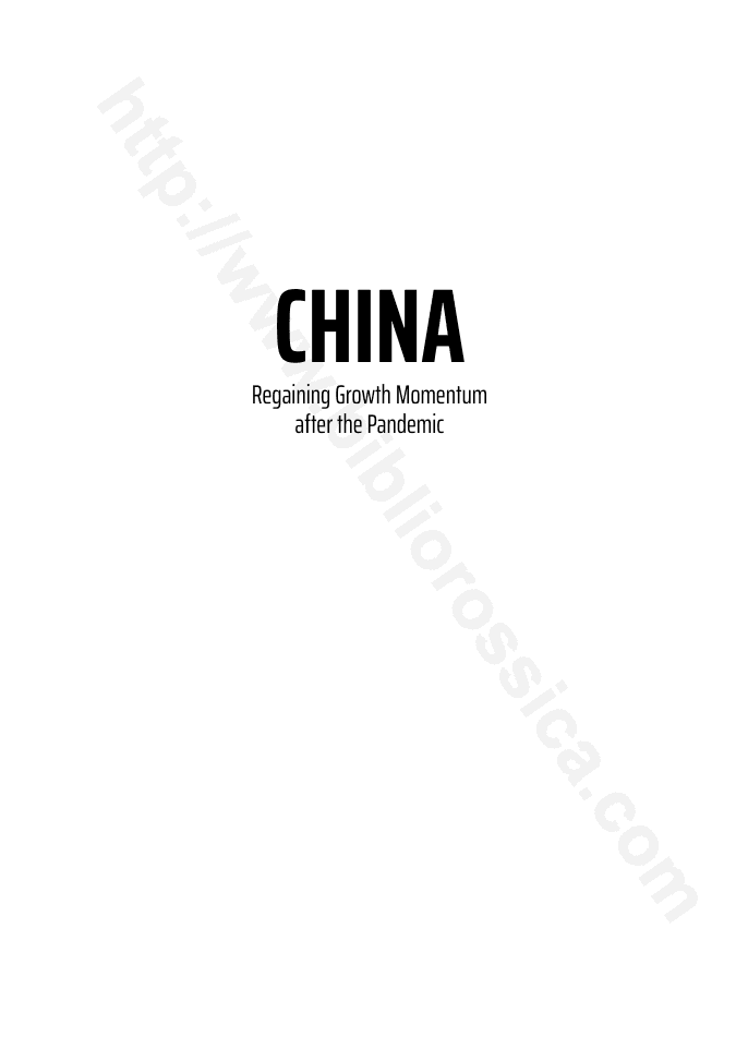 China. Regaining Growth Momentum after the Pandemic