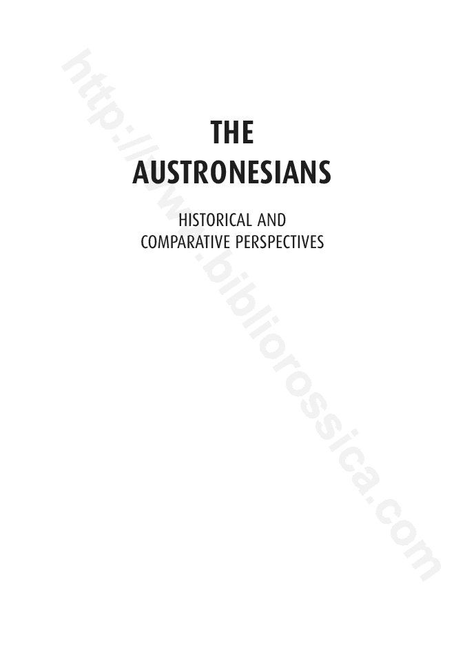 The Austronesians : Historical and Comparative Perspectives
