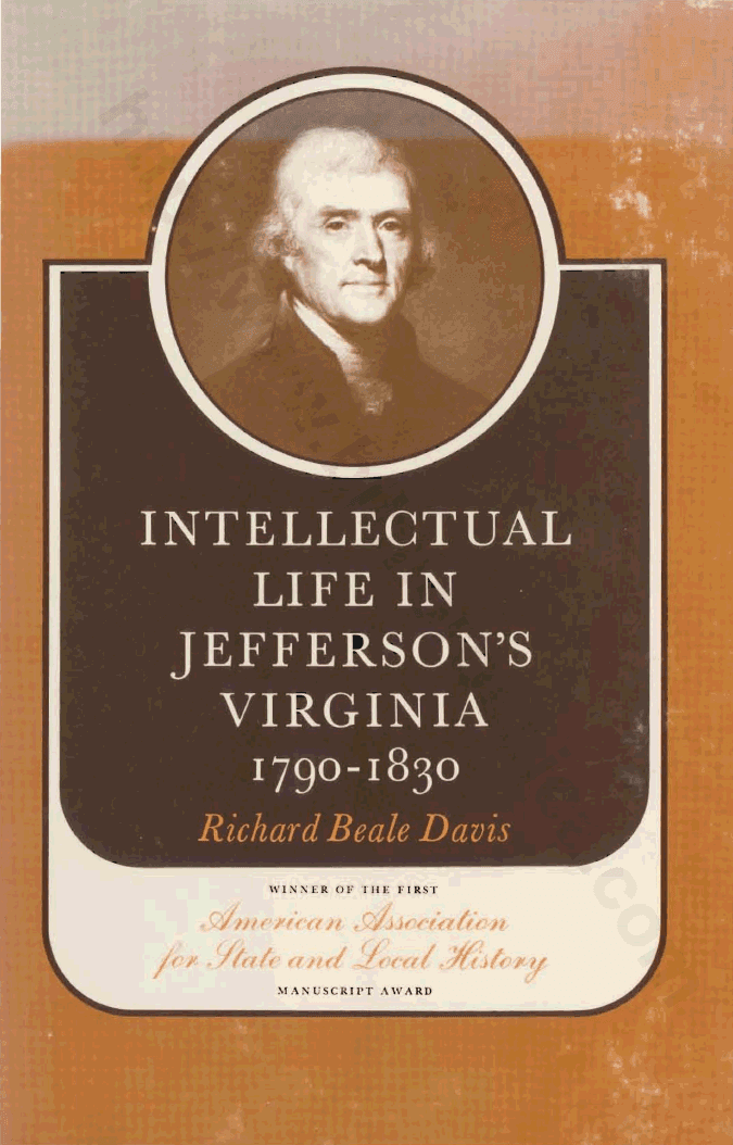 Intellectual Life in Jefferson’s Virginia, 1790-1830